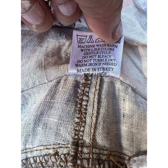 Raison D'etre Women's Pants Wide Leg 100% Linen Brown Pockets Size 31 NEW - Picture 3 of 11